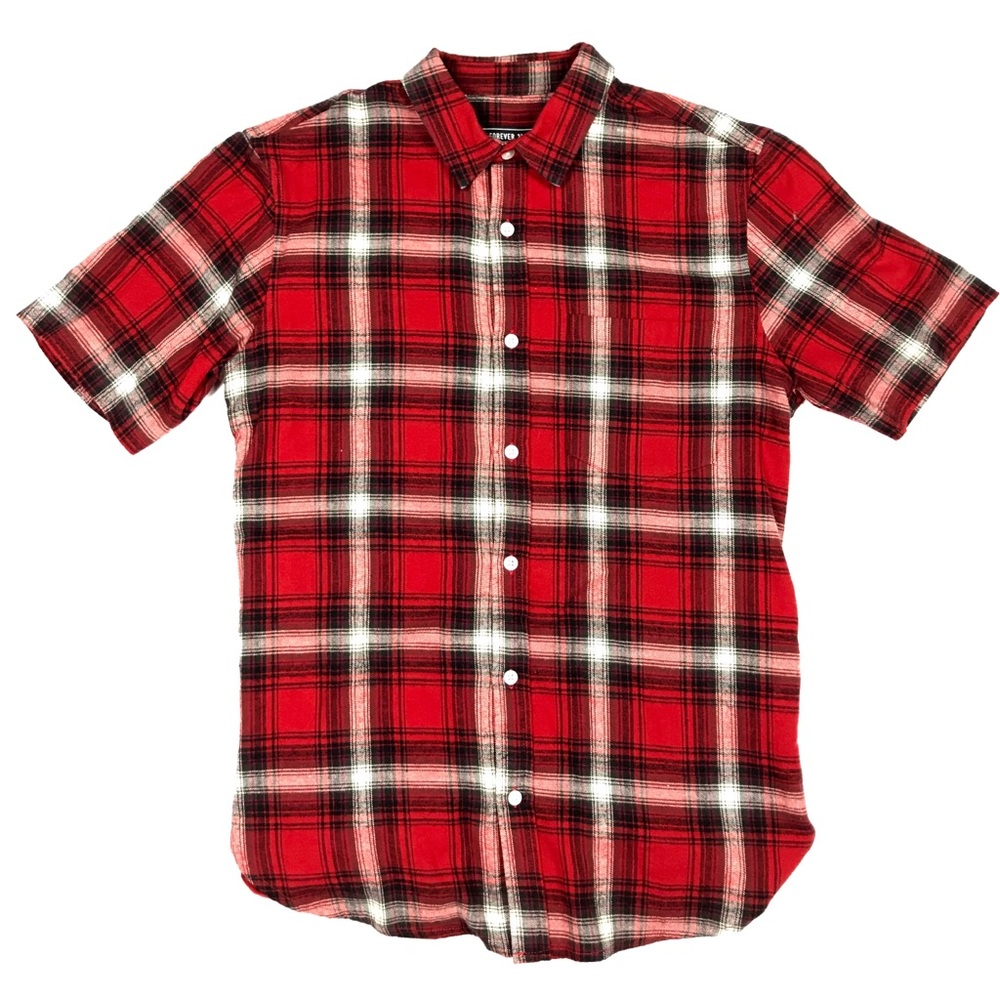 Forever 21 Red Short Sleeve Button Up